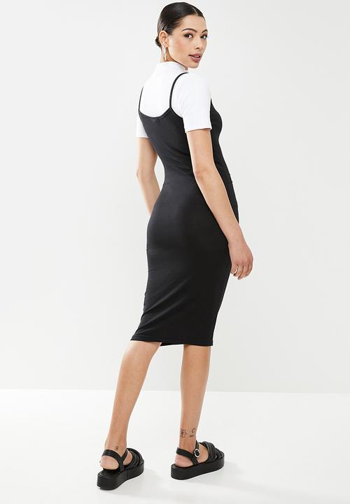 Missguided - Basic cami midi dress - black