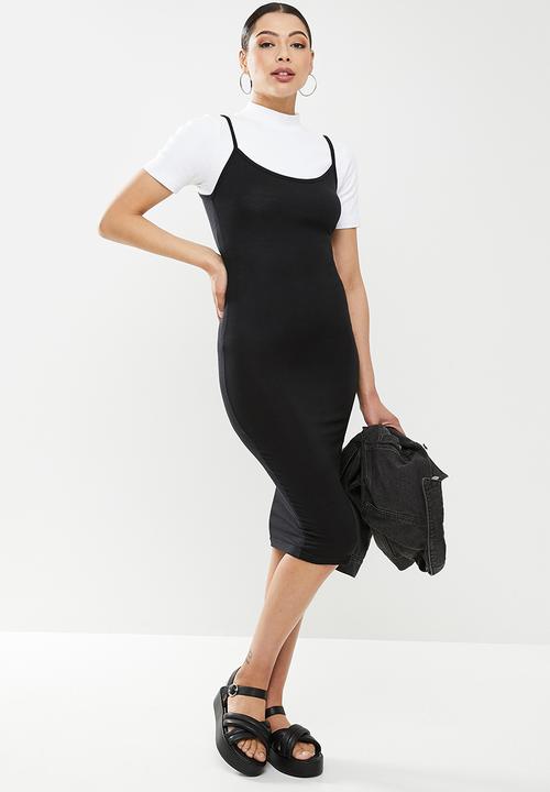 Missguided - Basic cami midi dress - black