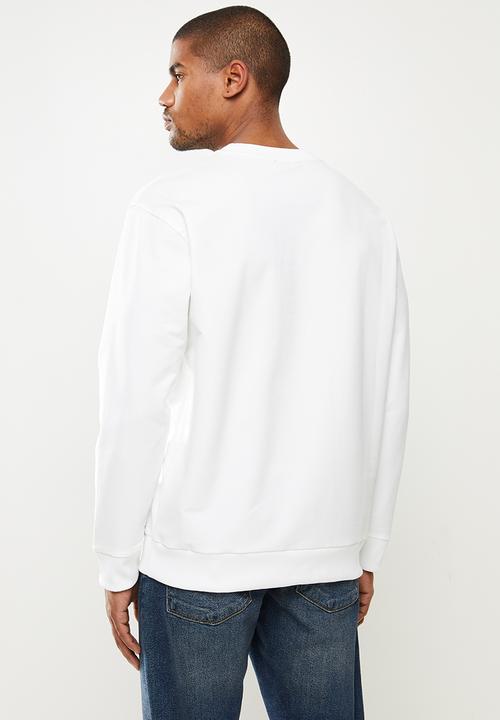 STYLE REPUBLIC - Plain crew neck sweat top - white