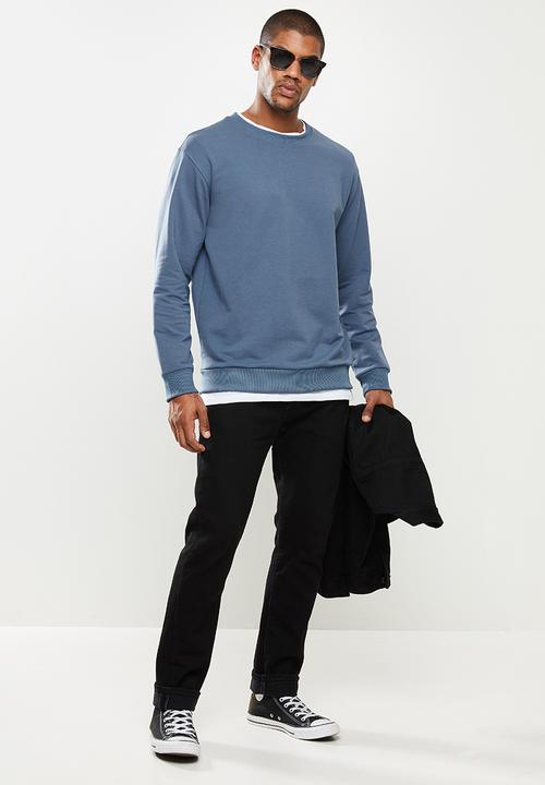 STYLE REPUBLIC - Plain crew neck sweat top - blue