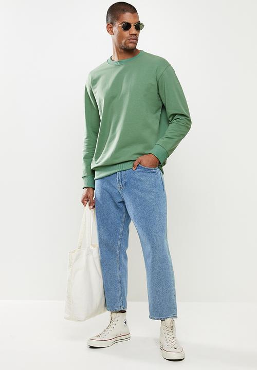 STYLE REPUBLIC - Plain crew neck sweat top - green