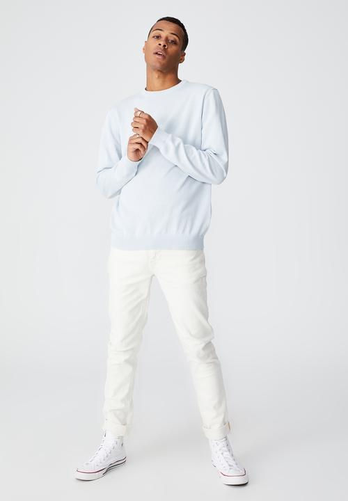 Cotton On - Lightweight crew knit - light blue