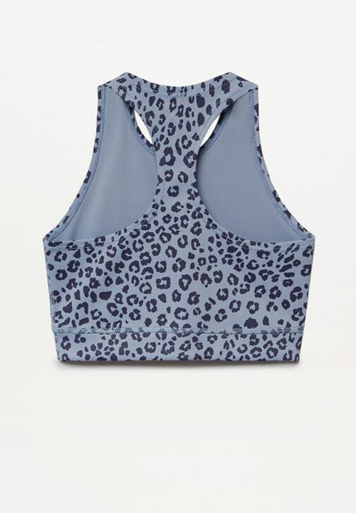 MANGO - Animal print crop top - blue