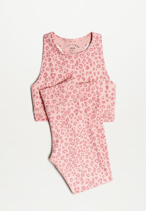 MANGO - Animal print crop top - pink