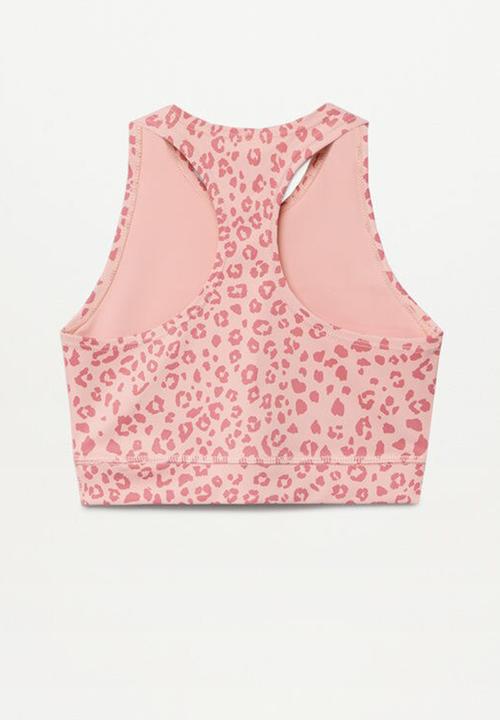 MANGO - Animal print crop top - pink