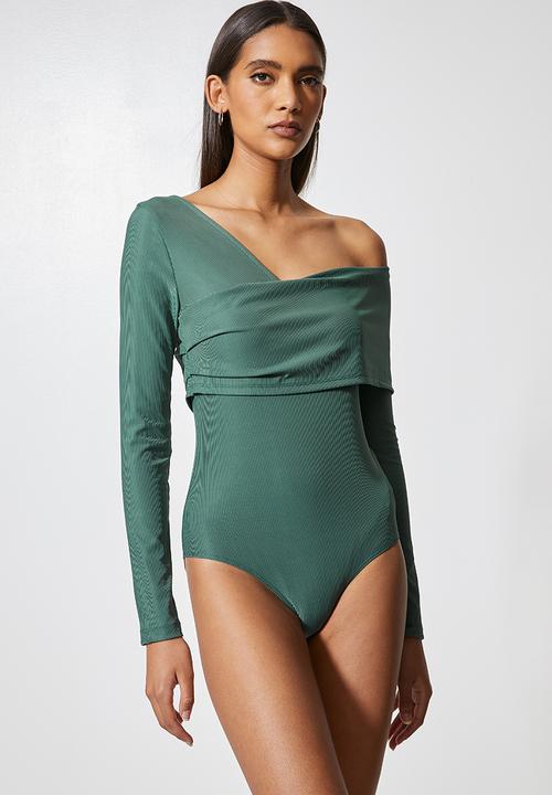 VELVET - Styled off shoulder bodysuit - seapine
