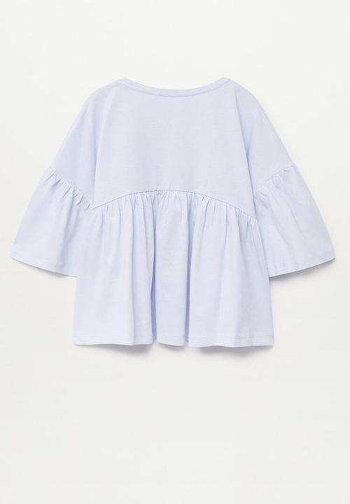 MANGO - Bibi flared short sleeve tee - blue