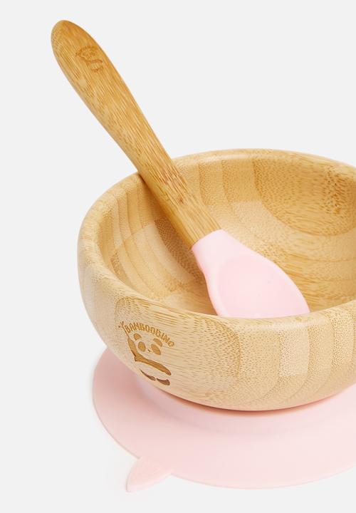 Nicolson Russell - Bamboobino silicone suction  bowl and spoon - pink