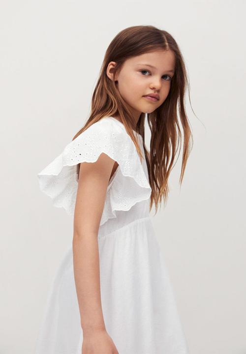 MANGO - Vestido suizi - white