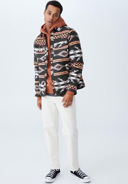 Cotton On - Quilted shacket - black aztec
