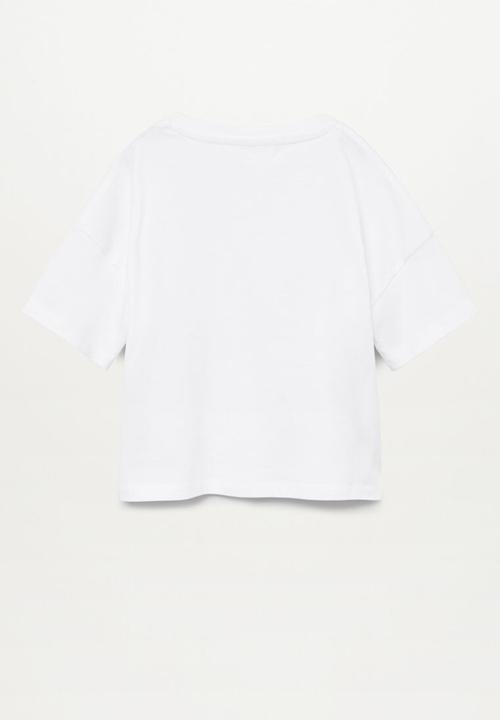 MANGO - Basic short sleeve tee - natural
