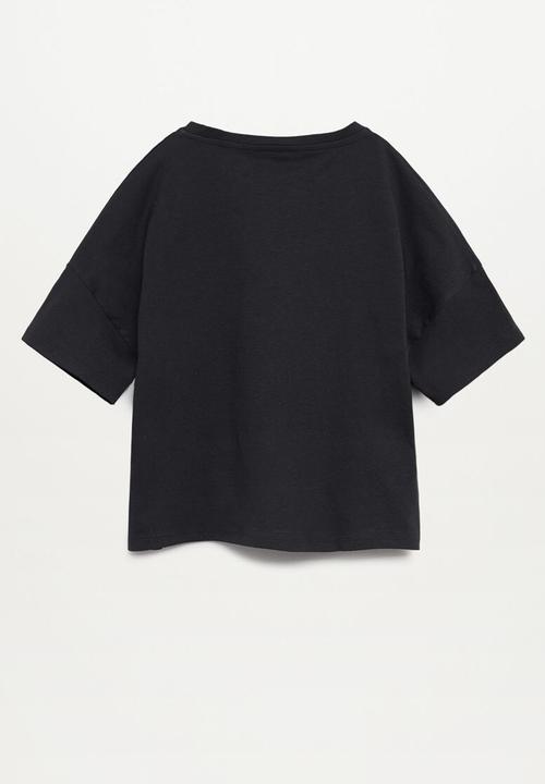 MANGO - Basic8 short sleeve tee - black