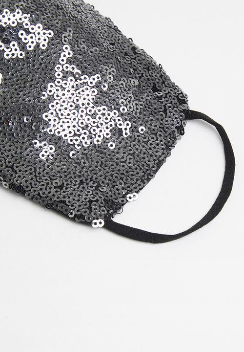 Superbalist - All over sequin mask - gunmetal