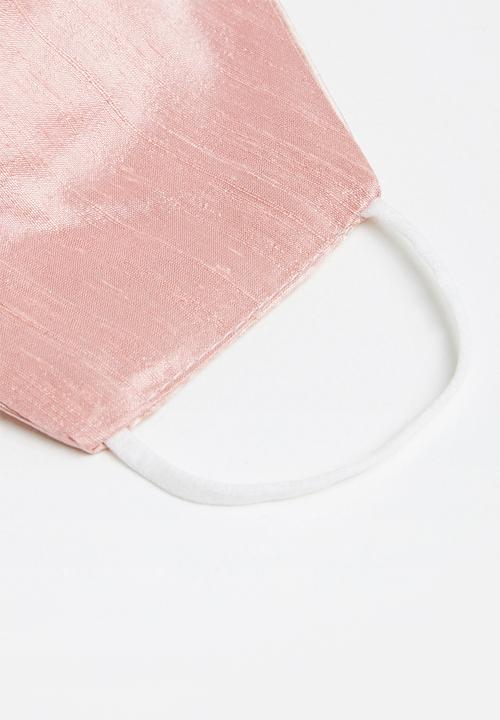 Superbalist - Raw silk face mask 2-pack - dusty pink