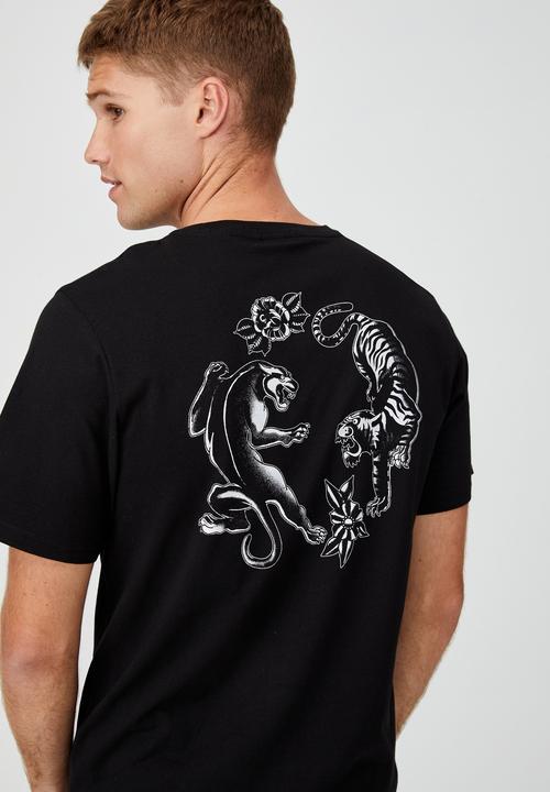 Cotton On - Tbar art t-shirt - black