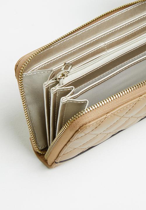 GUESS - Illy slg large zip around - beige
