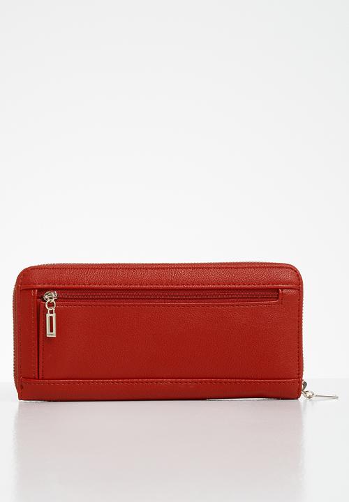 GUESS - Noelle slg large zip around - red