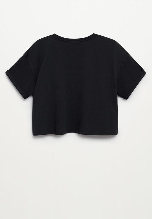 MANGO - Camiseta flow - black