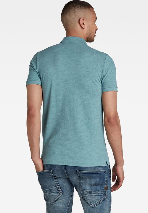 G-STAR - Dunda slim polo short sleeve - light bright nickel htr
