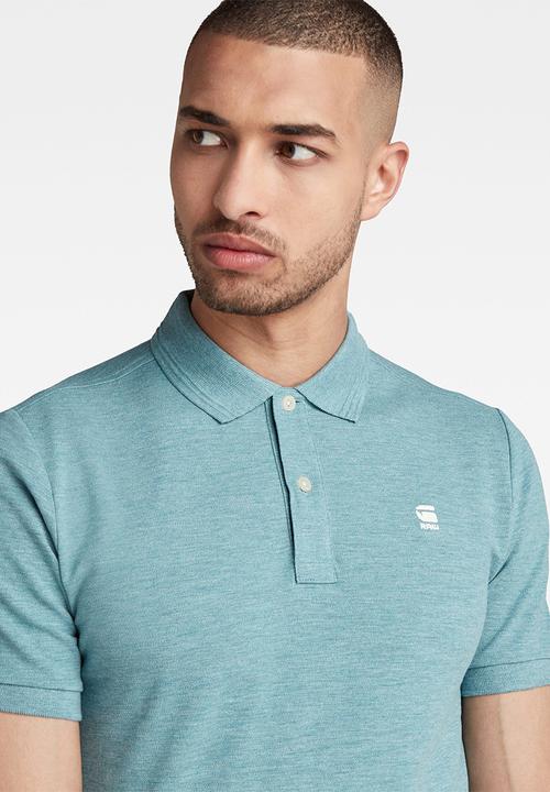 G-STAR - Dunda slim polo short sleeve - light bright nickel htr