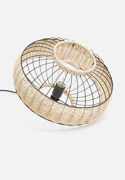 Sixth Floor - Kolo woven pendant light - black & natural