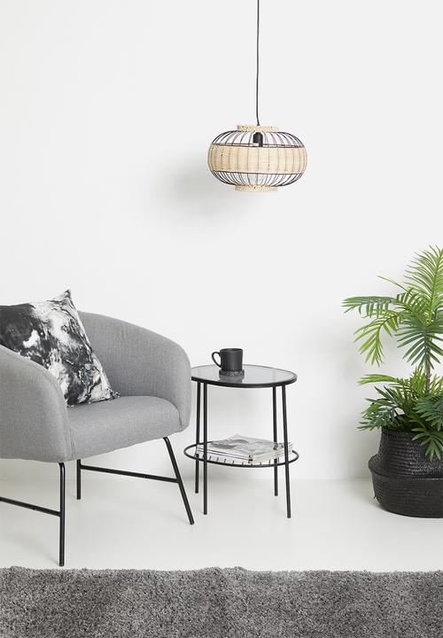 Sixth Floor - Kolo woven pendant light - black & natural