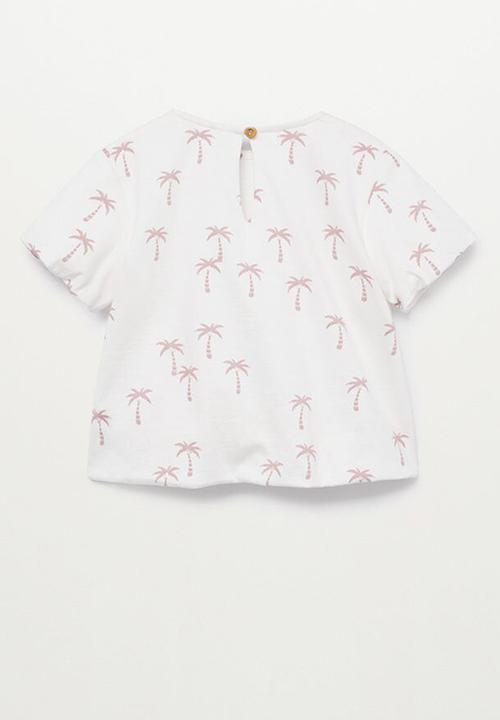 MANGO - Printed cotton T-shirt - white
