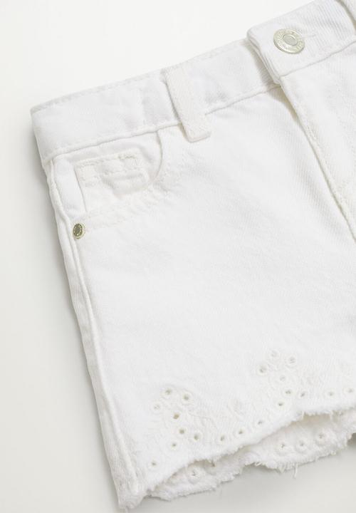 MANGO - Shorts bertab - white