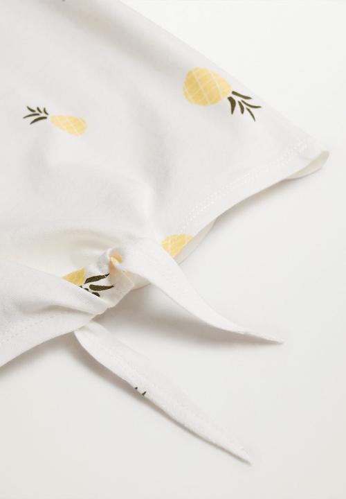 MANGO - Knot printed T-shirt hawai - white