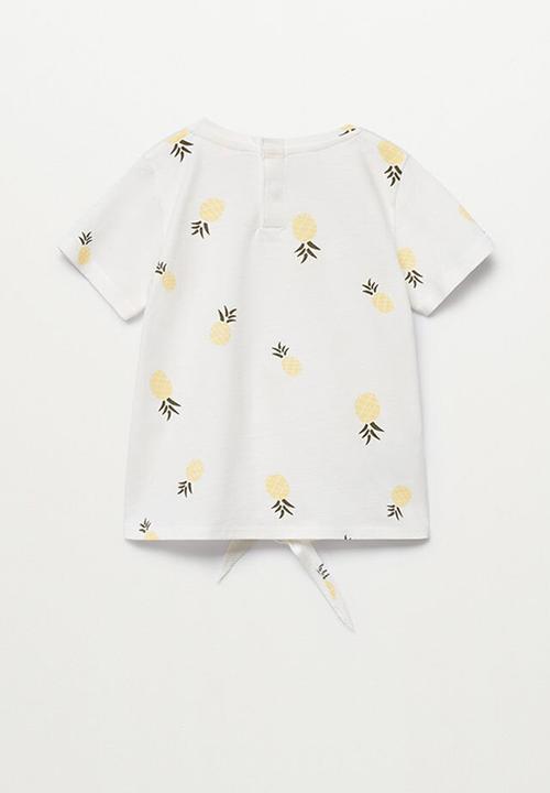 MANGO - Knot printed T-shirt hawai - white