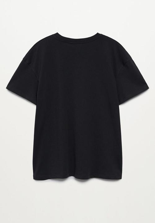 MANGO - Random short sleeve tee - black