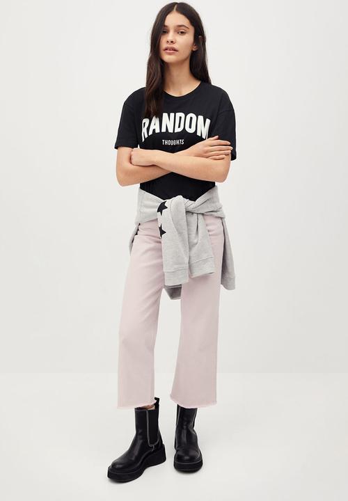 MANGO - Random short sleeve tee - black
