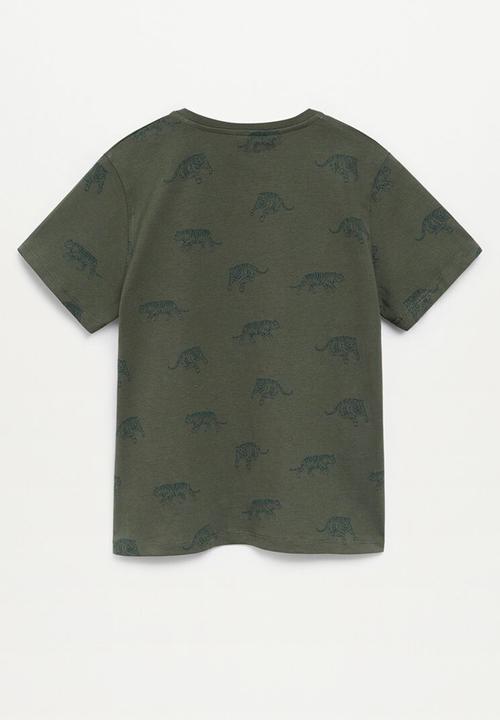 MANGO - T-shirt stamp8 - green