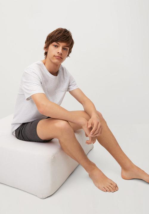 MANGO - Pijama pack james - grey & white 