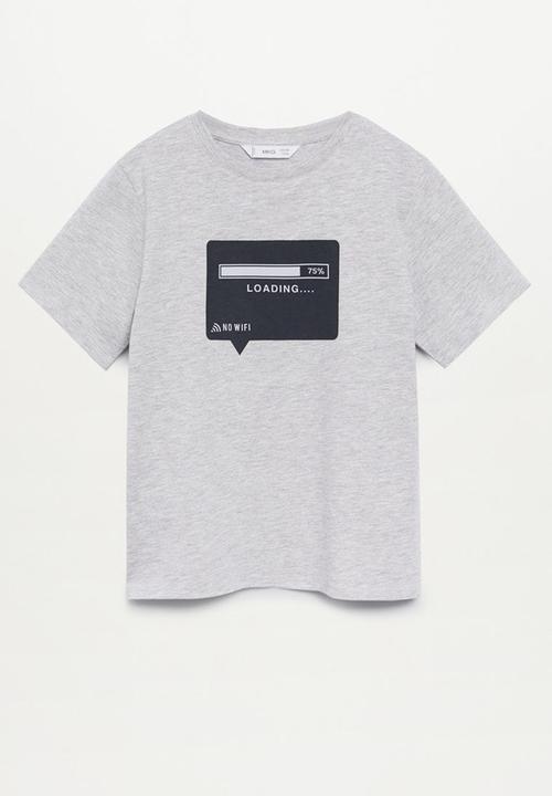 MANGO - T-shirt social - grey