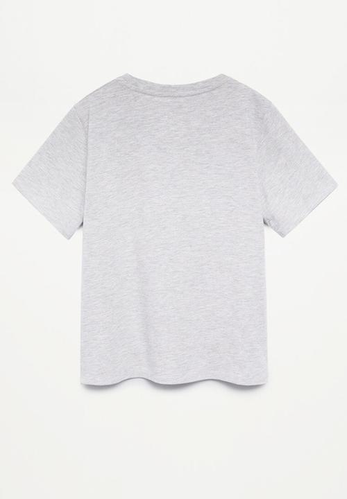 MANGO - T-shirt social - grey