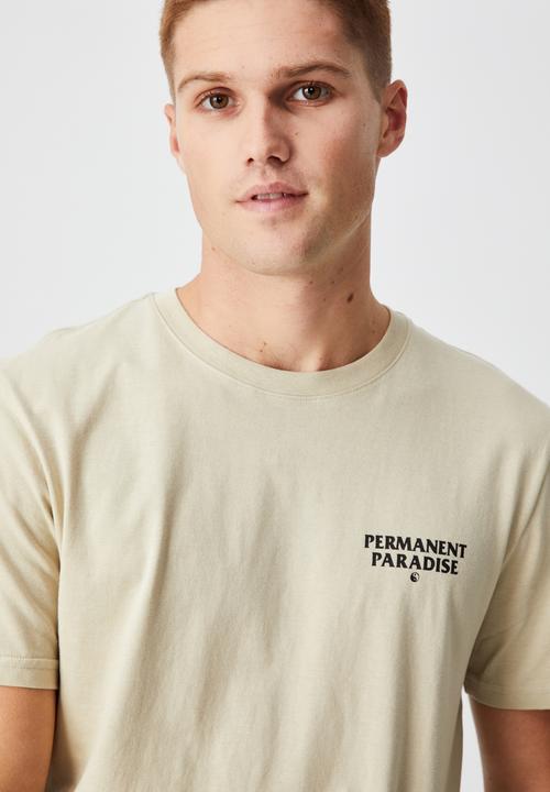 Cotton On - Tbar moto t-shirt - pale sand