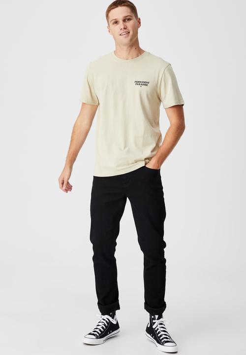 Cotton On - Tbar moto t-shirt - pale sand