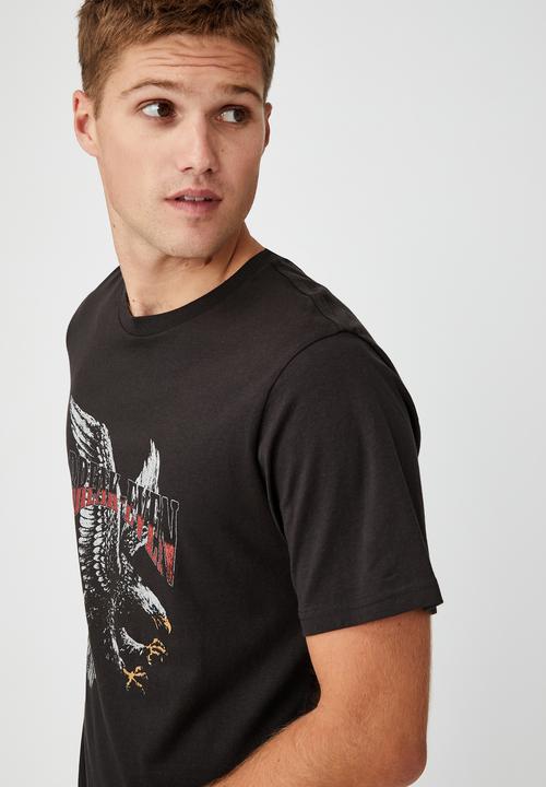 Cotton On - Tbar moto t-shirt - washed black
