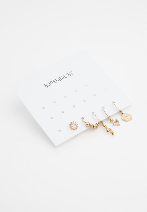 Superbalist - Multi hoop earring pack - gold 