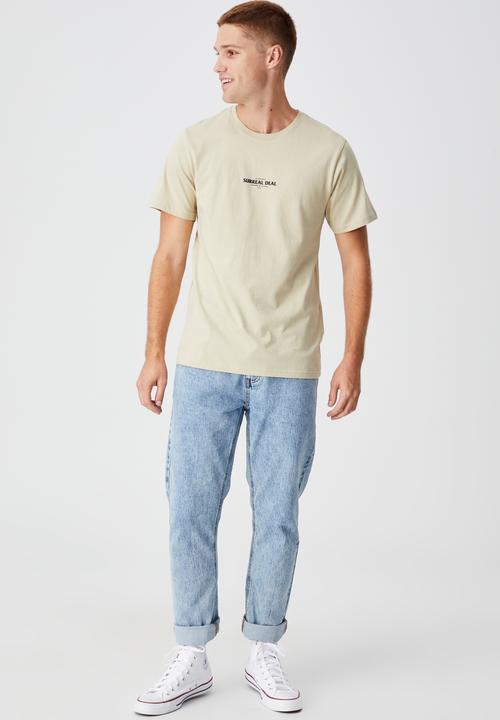 Cotton On - Tbar text t-shirt - pale sand