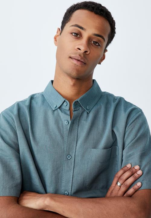 Cotton On - Vintage prep short sleeve shirt - trooper blue