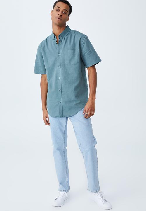 Cotton On - Vintage prep short sleeve shirt - trooper blue