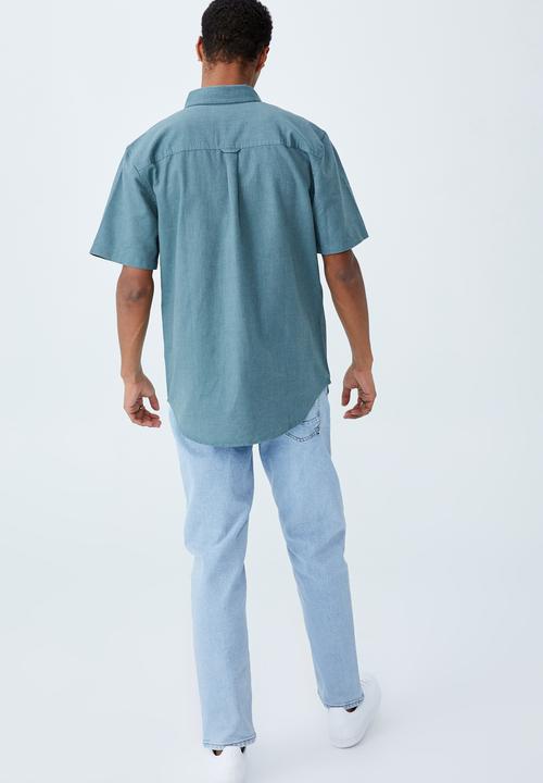 Cotton On - Vintage prep short sleeve shirt - trooper blue