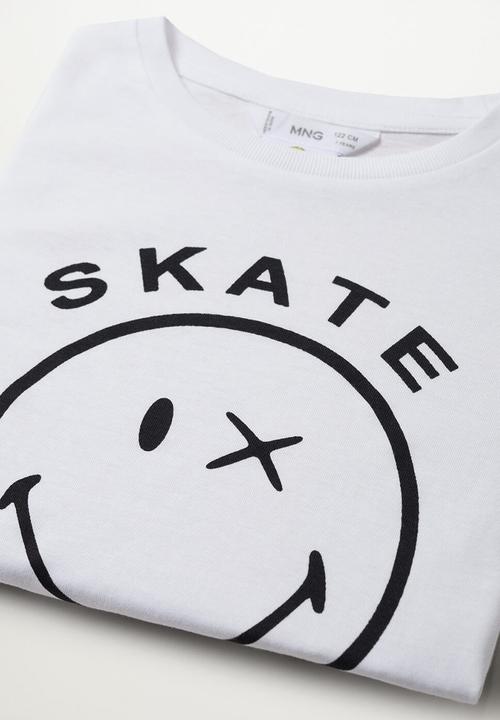 MANGO - T-shirt smiley - white