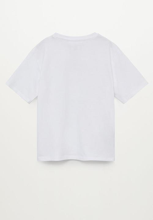 MANGO - T-shirt smiley - white