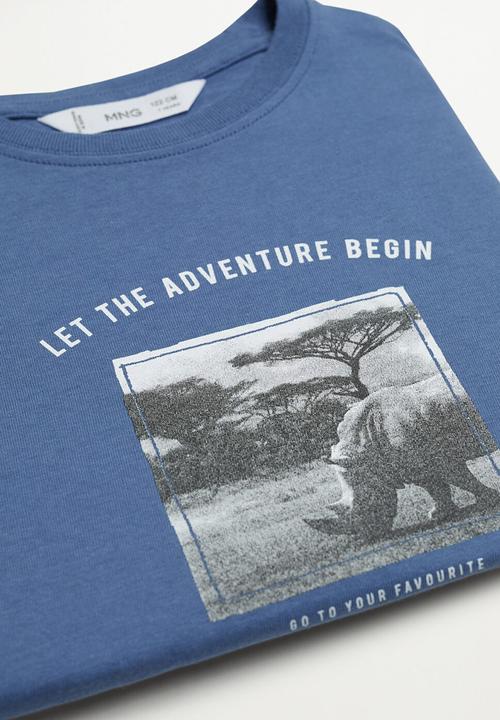 MANGO - T-shirt place - blue