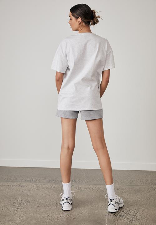 Factorie - Super relaxed graphic tee - silver marle