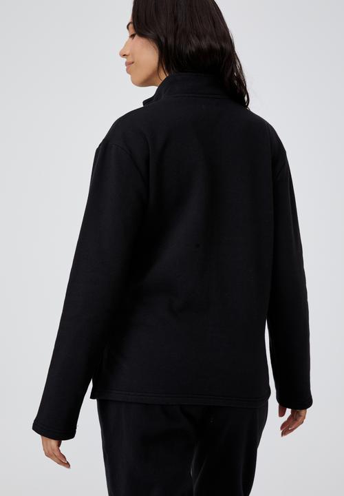 Cotton On - Maternity zip front fleece - black