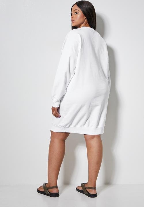 Superbalist - Oversized mini sweat dress - white